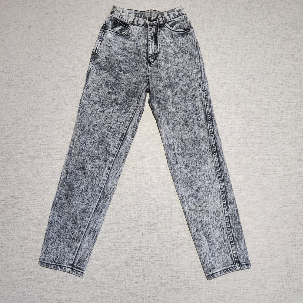 Pure Jeanswear Jeans Women 7 Gray 1980s Acid Wash High Rise Tapered Denim